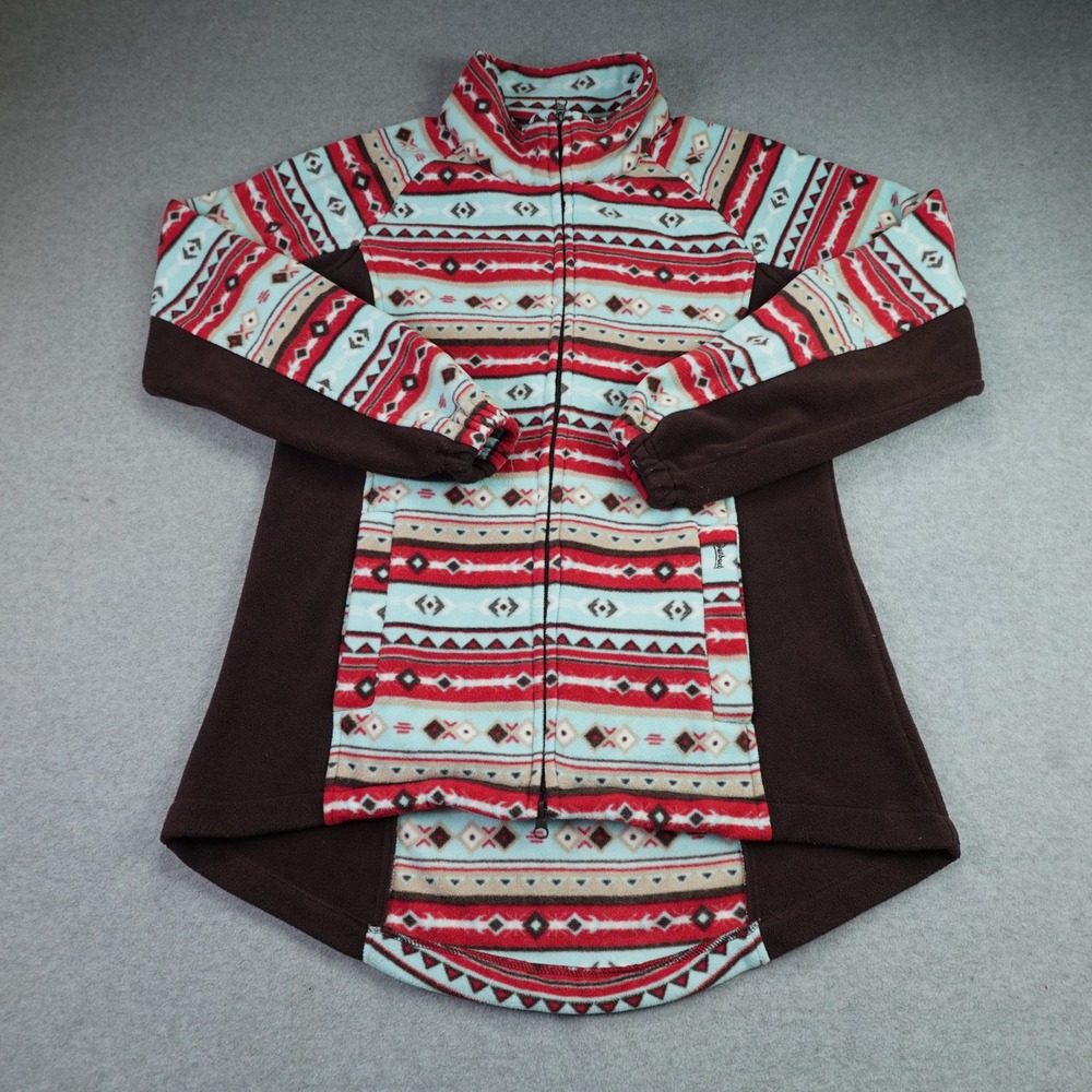 Outback Trading Co Jacket Womens M Brown Faith Aztec Fleece Full Zip Western
